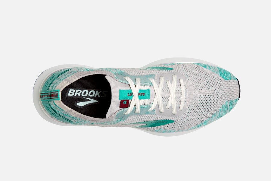 Levitate 4 Road Brooks Running Shoes NZ Womens - Grey/Turquoise - AHLIQG-361